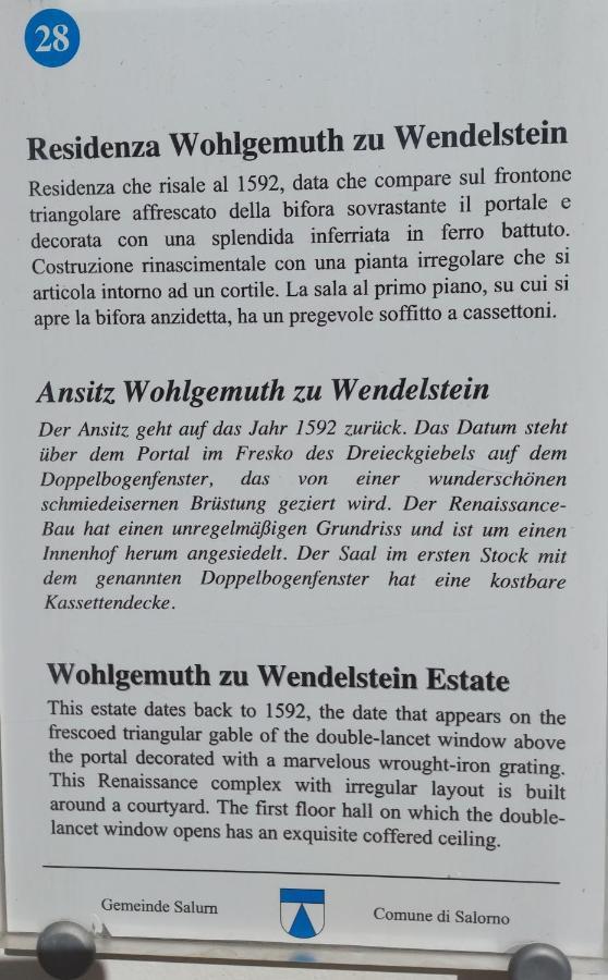 Ansitz Von Wohlgemuth Apartment ซาลอร์โน ภายนอก รูปภาพ